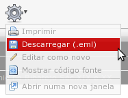 Arquivar emails É possível arquivar emails no Webmail. Para isso é necessários seleccionar a/as mensagens, clicar no botão Mais acções.