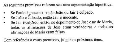 ENUNCIADO PRINCIPAL Observação: Para resumir as representações usarei a legenda do item 64, veja QUESTÃO 62