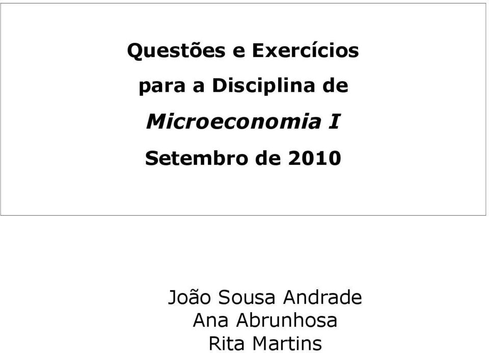 Setembro de 2010 João Sousa
