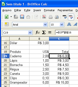 40 Cópias relativas Copia fórmulas que possuem referências de células, ajustando-as automaticamente com relação às linhas e colunas de destino.