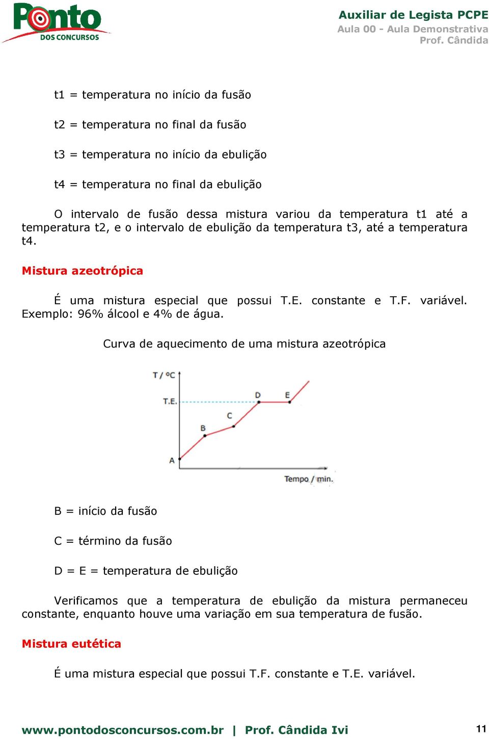 Exemplo: 96% álcool e 4% de água.