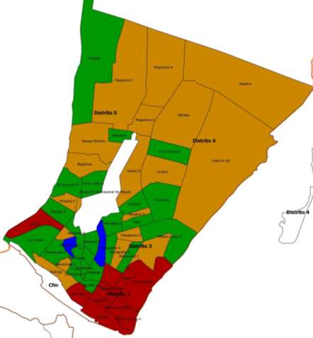 NÍVEIS DE SERVIÇO AO NÍVEL DO BAIRRO- CADEIA DE SERVIÇOS DE LAMAS FECAIS Laulane 4% 0% Mahotas 4% 0% Legenda dos gráficos 11% 22% 18% 21% 63% 57% Chamanculo C 0% 4% 0%