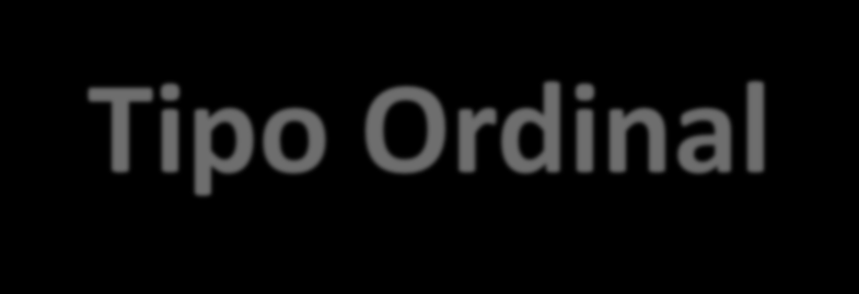 Tipo Ordinal Tipo enumerado: Utilizado principalmente para aumentar legibilidade do código.