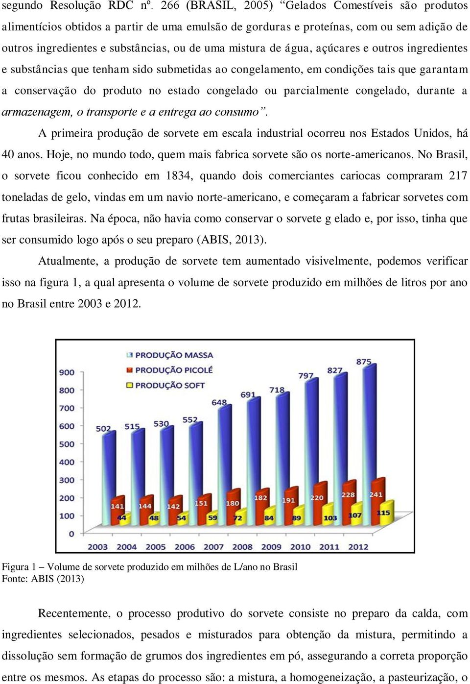 água, açúcares e outros ingredientes e substâncias que tenham sido submetidas ao congelamento, em condições tais que garantam a conservação do produto no estado congelado ou parcialmente congelado,