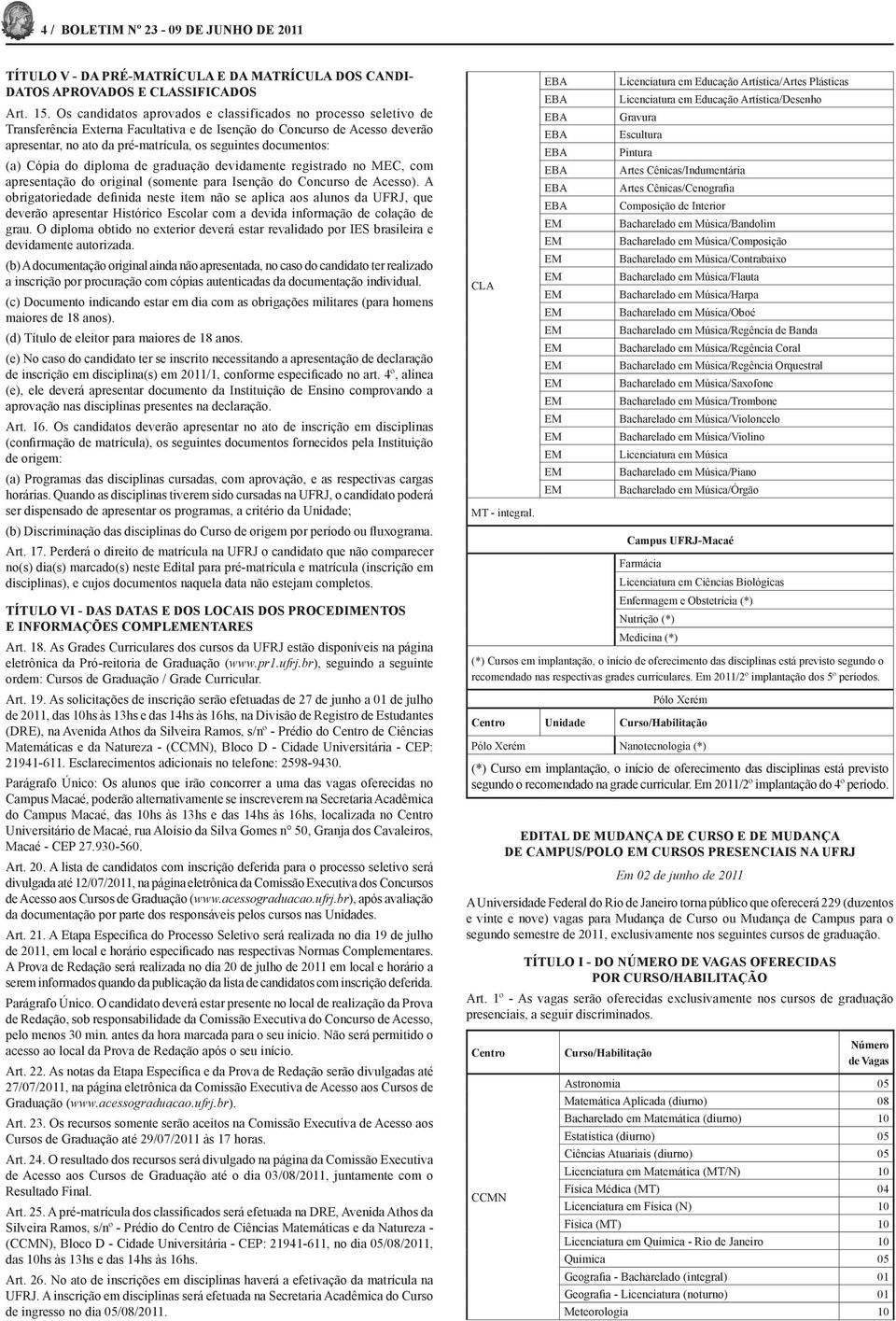 documentos: (a) Cópia do diploma de graduação devidamente registrado no MEC, com apresentação do original (somente para Isenção do Concurso de Acesso).