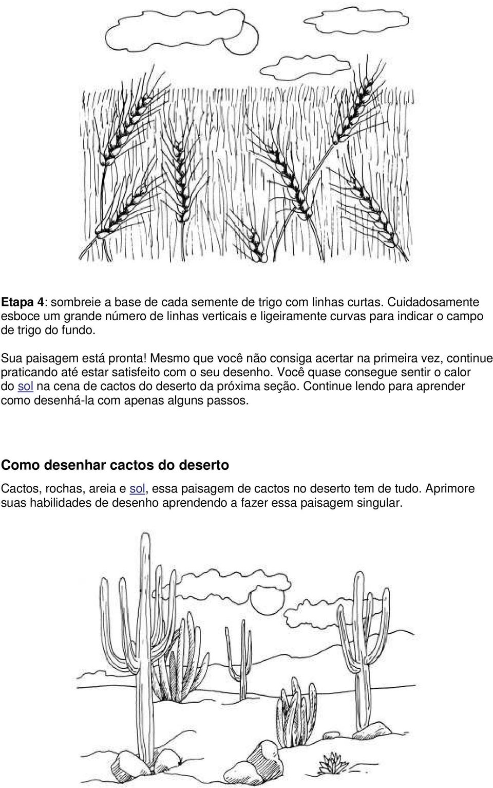 Mesmo que você não consiga acertar na primeira vez, continue praticando até estar satisfeito com o seu desenho.