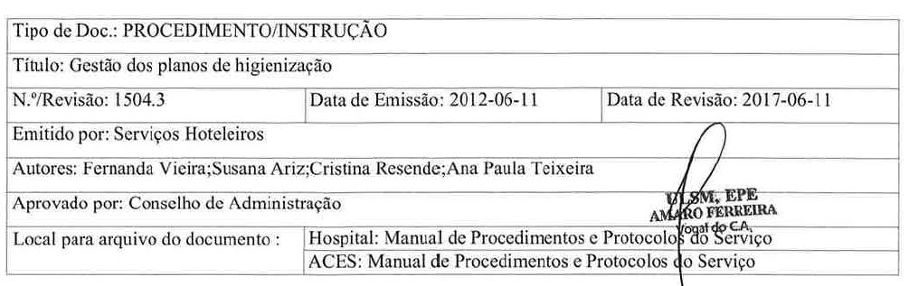 Orientações no caso de derramamento de fluídos, Política de