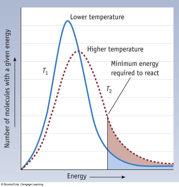 Energia de Activação e Temperatura As reacções são mais rápidas a temperatura elevada