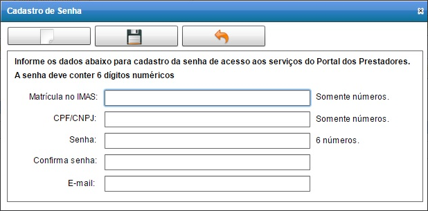 3. Criação de Senha de Acesso (1º Acesso) Para realizar o 1º acesso ao sistema o operador deverá ter em mãos o CPF/ CNPJ do prestador e sua matrícula cadastral na operadora (item 3.