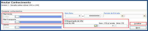 2. Anular CT-e Observação: O processo de anulação/substituição poderá ser realizado somente uma vez por CT-e.