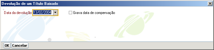 Nos casos de devolução de cheques utilizados para pagamento de títulos, não é aconselhável usar a opção de cancelar a baixa.