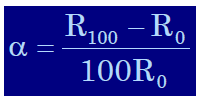 Transdutores termoresistivos RTD Material, α (0 a 100 oc) Cobre- 0,0043 Ω/Ω oc Níquel - 0,00681Ω/Ω oc