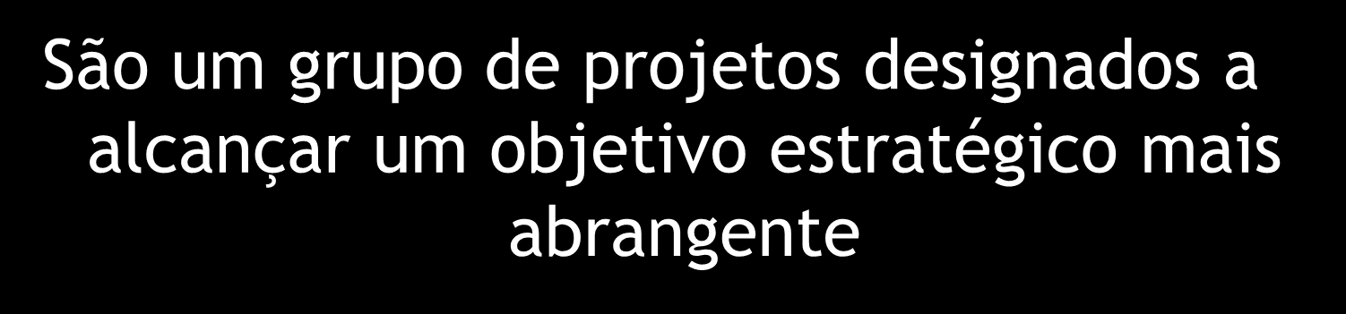 Programas São um grupo de projetos designados a