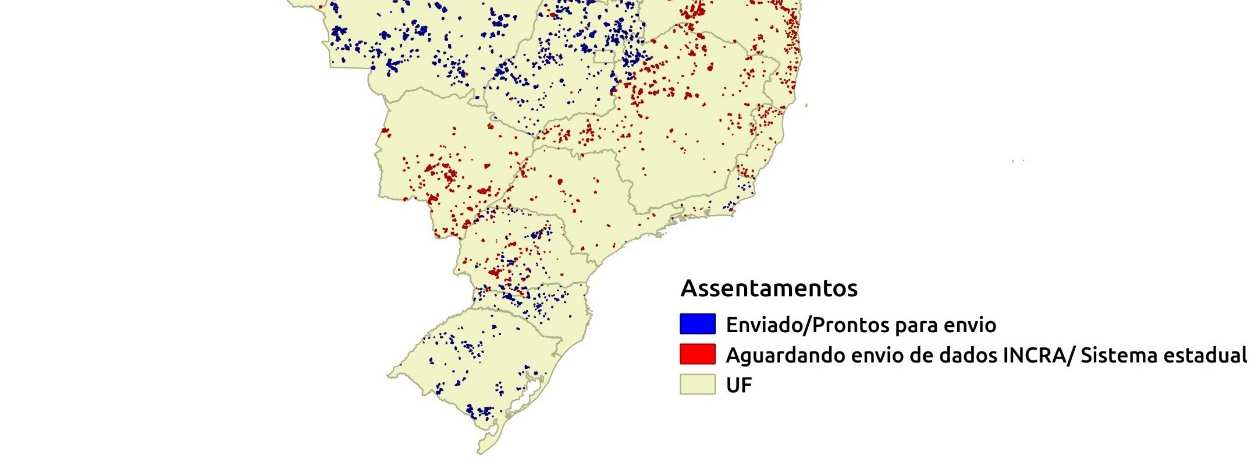 ASSENTAMENTOS INCRA Situação Cadastramento da Base Cartográfica do INCRA Número de Assentamentos Já Cadastrados no SiCAR Número de Assentamentos Aguardando Envio para o SiCAR 4.425 2.