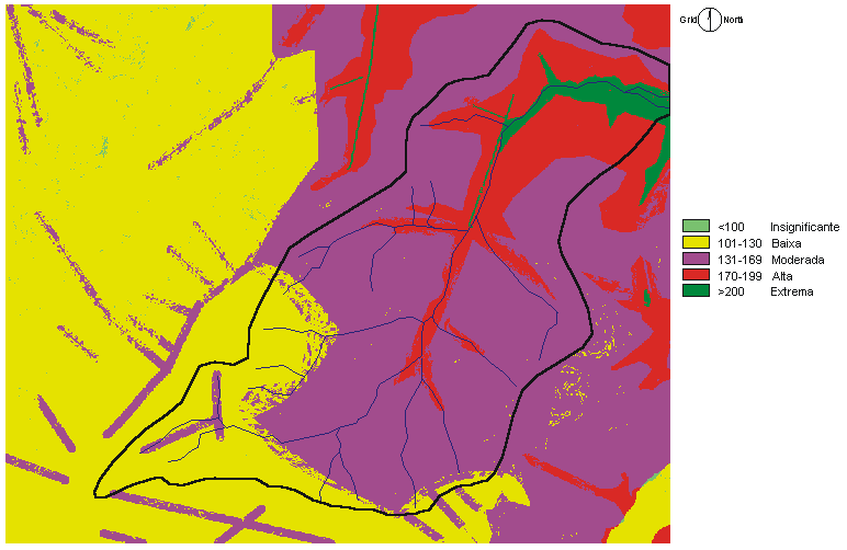 7767500 Represa do Rio Índice Drastic vuln Contorno da Bacia do Lamas Drenagem fluvial Projeto