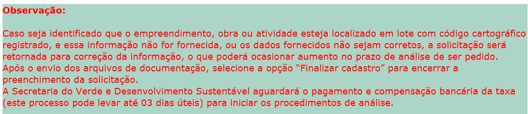 informações faltaram ser preenchidas.