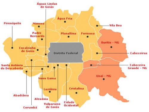 MAPA DA REGIÃO INTEGRADA DE DESENVOLVIMENTO DO