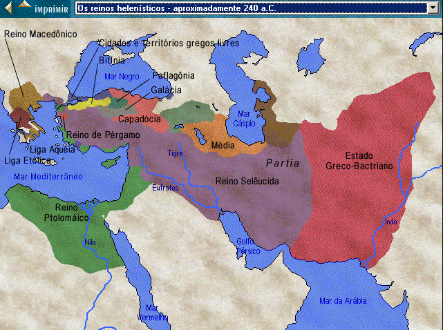 e) Período Helenístico (séculos IV - II a.c.): Felipe II, rei da Macedônia, domina a Grécia (Batalha de Queroneia em 338 a.