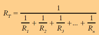 1) a corrente se divide através s dos elementos paralelo 2) Resistência