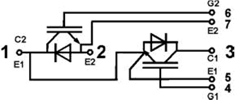 5.1 Protótipo 71 (a) O módulo (b) Diagrama de ligações Figura 5.1: Módulo de IGBTs SKM 200GB 124D fabricação da Epcos.