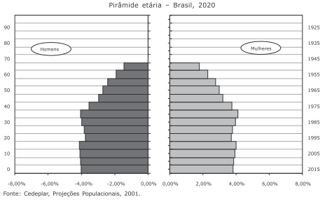 Estrutura etária e dinâmica da pop Pirâmide etária representa a estrutura da população por idade e sexo.