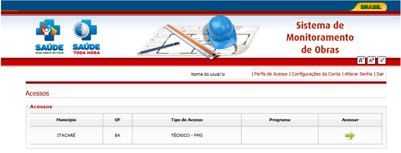 3º PASSO Para acessar o SISMOB é preciso informar o CPF no campo usuário e a senha recebida por e-mail.