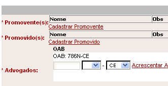 3.1 Cadastrando os promoventes (Passo 1 de 3) - Clique em Cadastrar Promovente e informe um CPF ou CNPJ válido. O CPF/CNPJ para o promovente é INDISPENSÁVEL. Em seguida clique em Buscar.