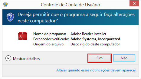 Ao clicar em Instalar agora, vai começar a baixar o acrobat, aguarde até acabar de baixar, localize-o e dê um duplo