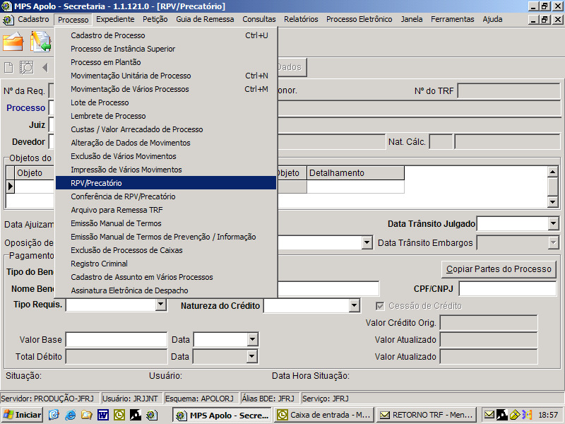 UTILIZANDO O SISTEMA DE ACOMPANHAMENTO PROCESSUAL 1) PARA EXPEDIR O