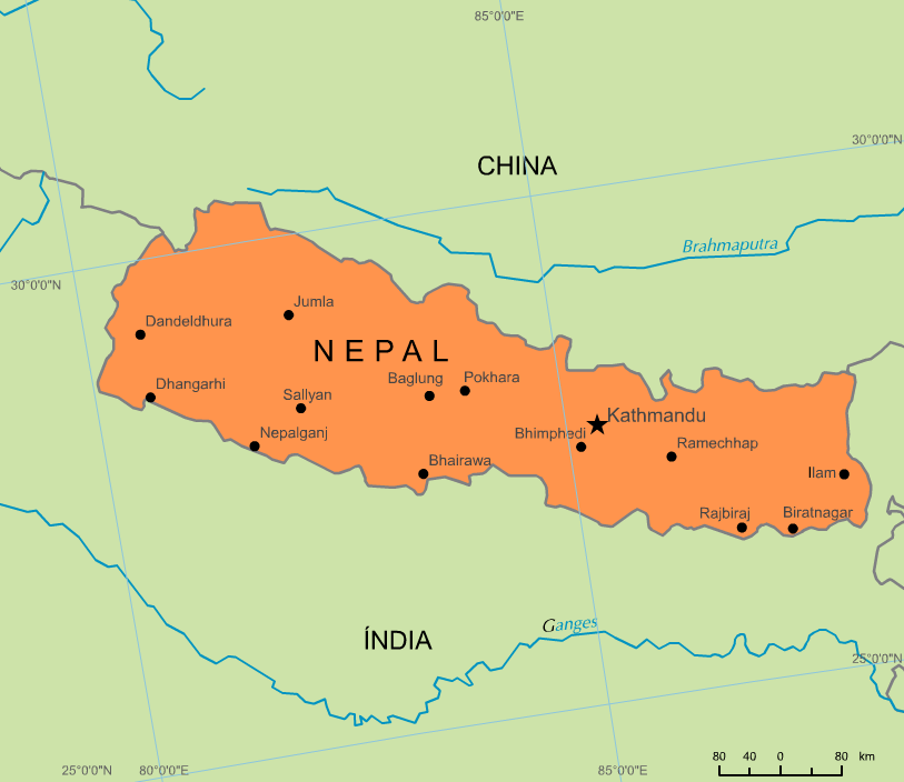 Dados Básicos Nome oficial Superfície Localização Capital República Federal Democrática do Nepal 147.