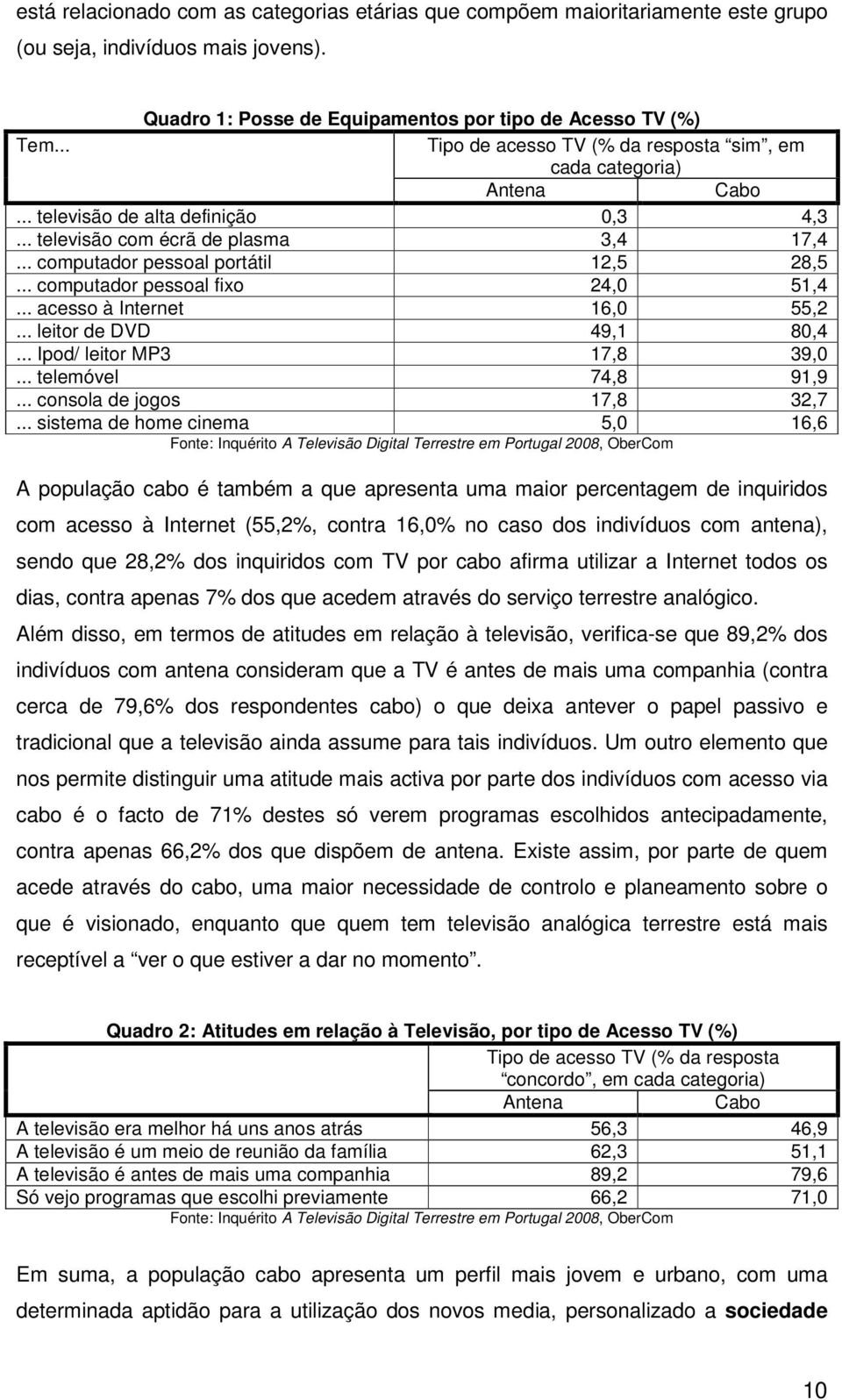 .. computador pessoal fixo 24,0 51,4... acesso à Internet 16,0 55,2... leitor de DVD 49,1 80,4... Ipod/ leitor MP3 17,8 39,0... telemóvel 74,8 91,9... consola de jogos 17,8 32,7.