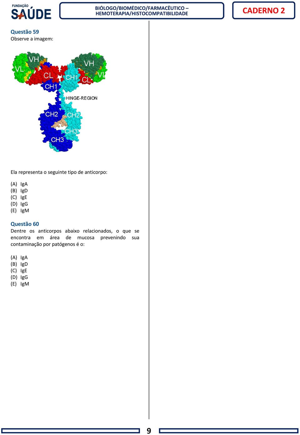 anticorpos abaixo relacionados, o que se encontra em área de mucosa