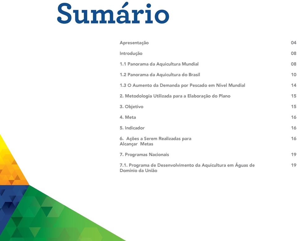 Metodologia Utilizada para a Elaboração do Plano 3. Objetivo 4. Meta 5. Indicador 6.