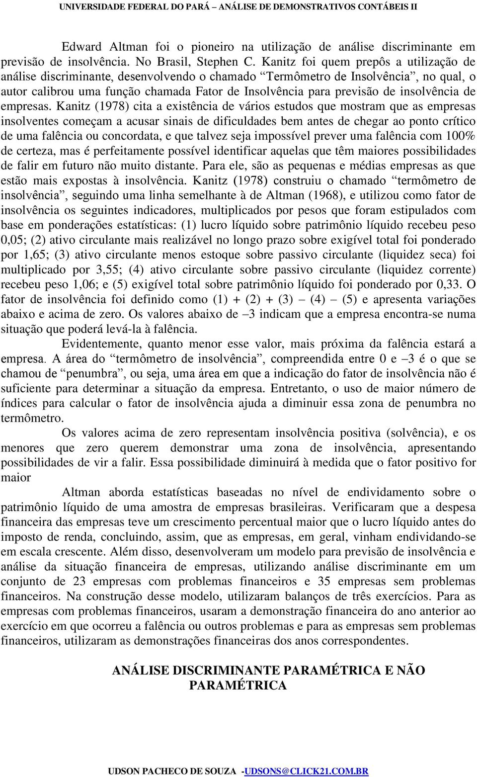 insolvência de empresas.