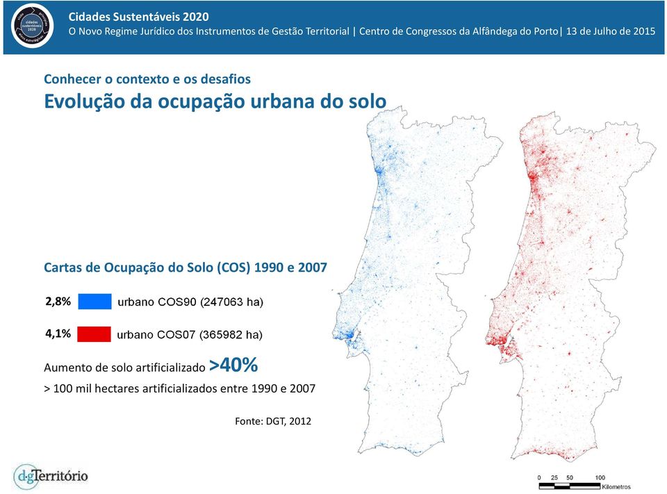 2007 2,8% 4,1% Aumento de solo artificializado >40% > 100