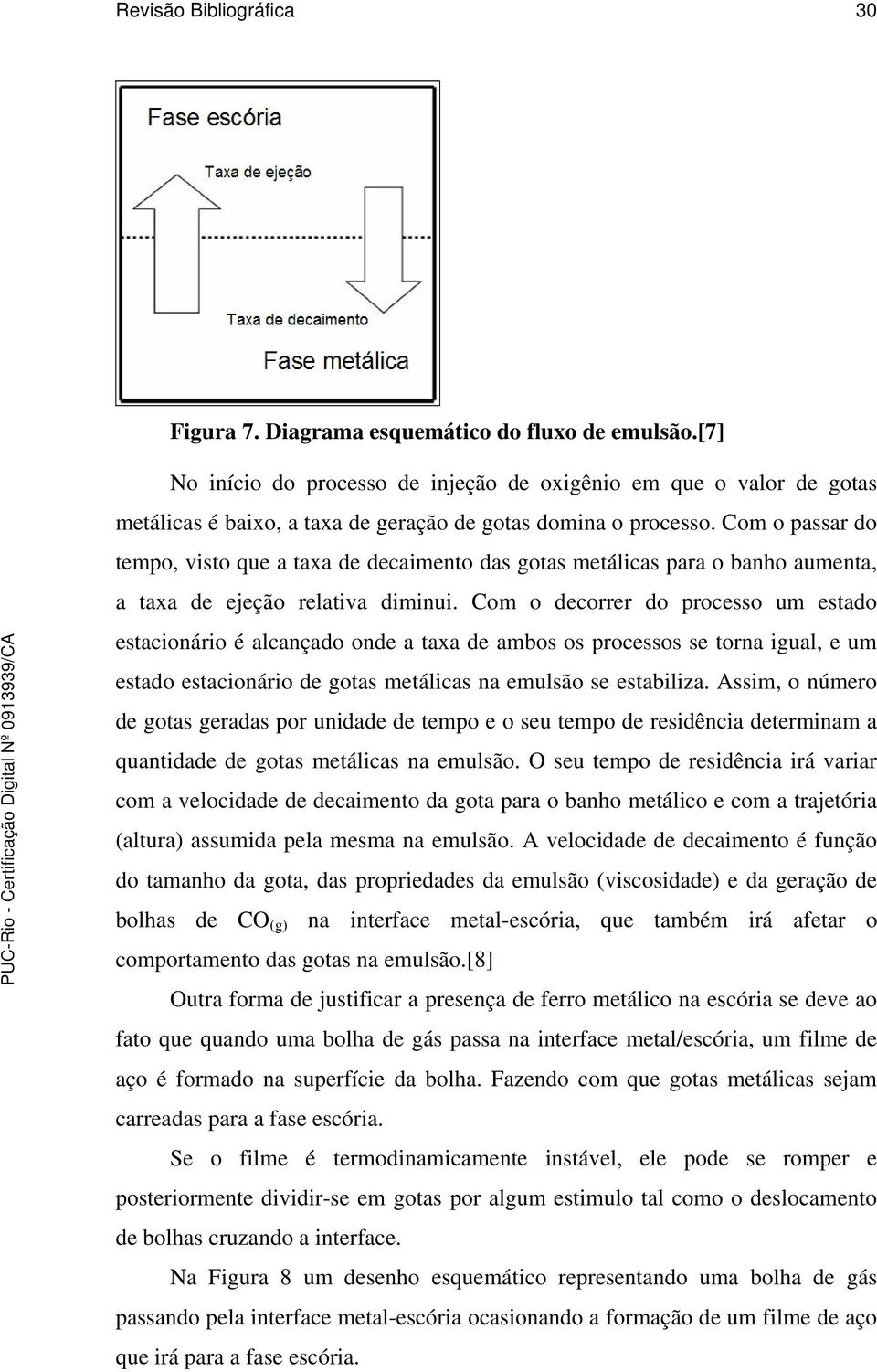 Com o passar do tempo, visto que a taxa de decaimento das gotas metálicas para o banho aumenta, a taxa de ejeção relativa diminui.