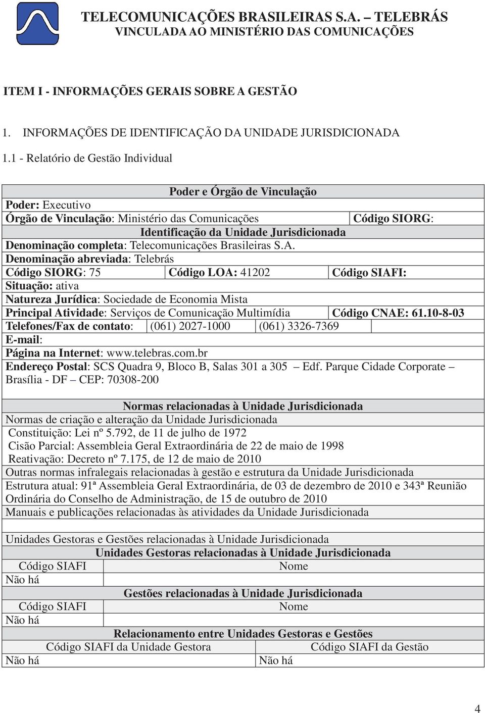 completa: Telecomunicações Brasileiras S.A.