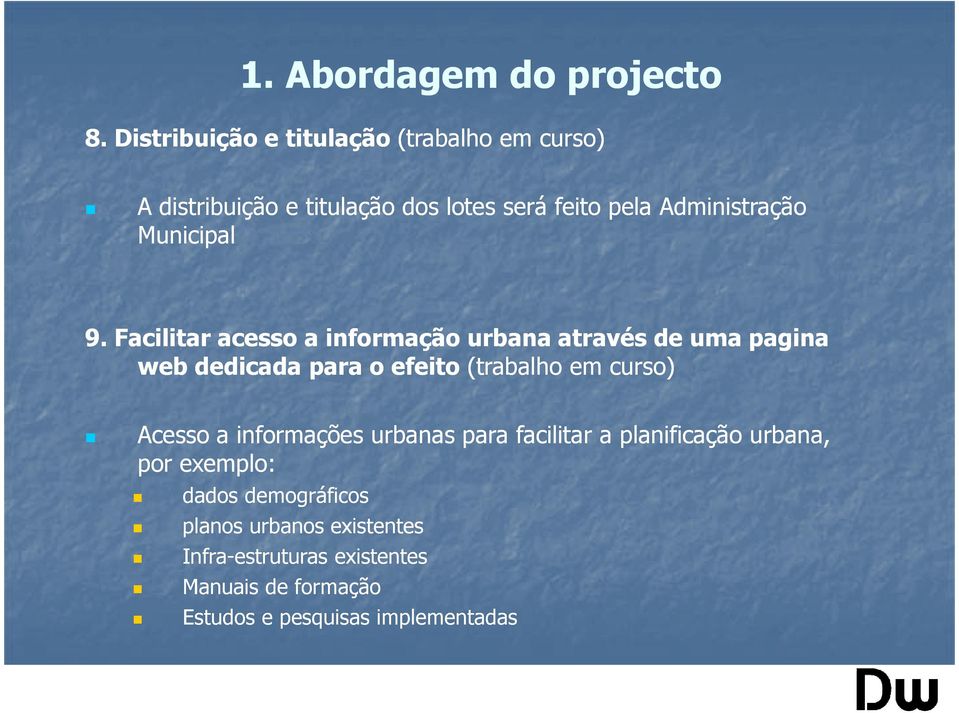 Facilitar acesso a informação urbana através de uma pagina web dedicada para o efeito (trabalho em curso)