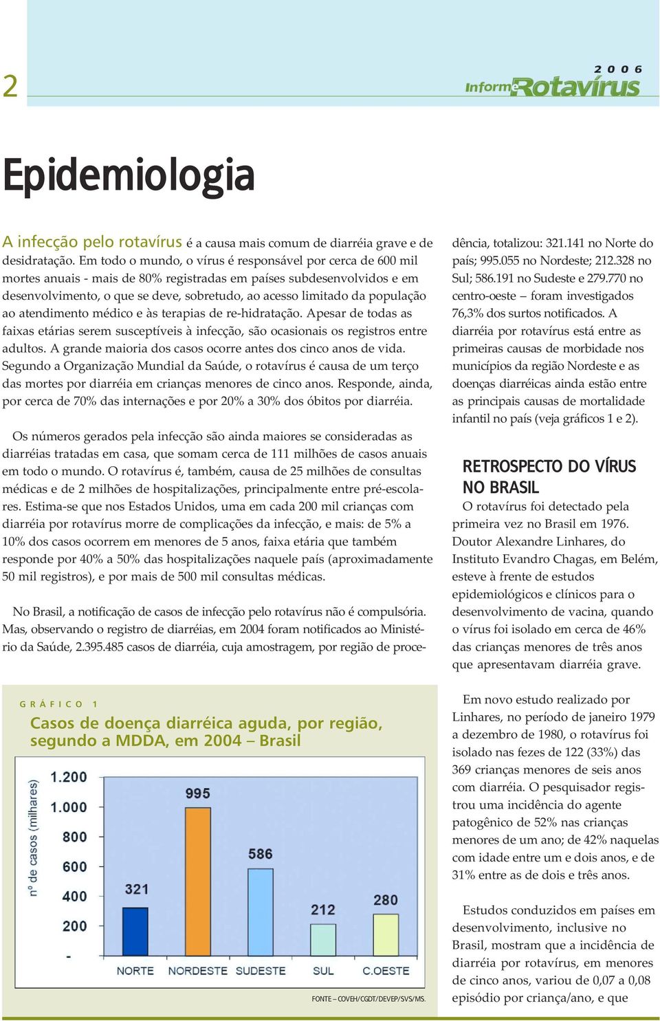 população ao atendimento médico e às terapias de re-hidratação. Apesar de todas as faixas etárias serem susceptíveis à infecção, são ocasionais os registros entre adultos.