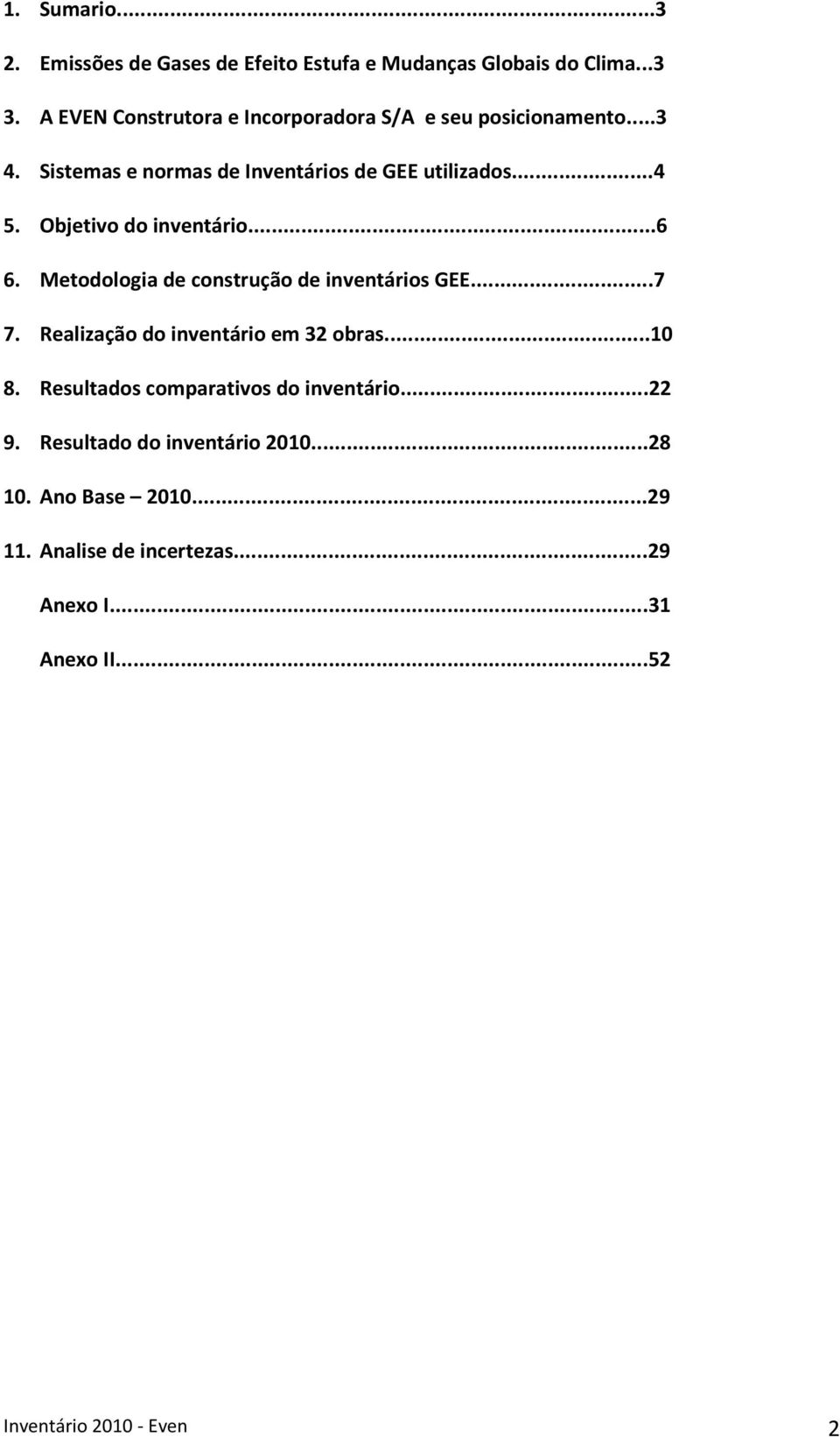 Objetivo do inventário...6 6. Metodologia de construção de inventários GEE...7 7. Realização do inventário em 32 obras...10 8.