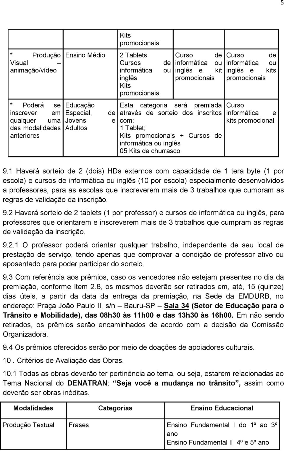 1 Haverá sorteio de 2 (dois) HDs externos com capacidade de 1 tera byte (1 por escola) e cursos de inglês (10 por escola) especialmente desenvolvidos a professores, para as escolas que inscreverem