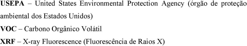 Estados Unidos) VOC Carbono Orgânico Volátil