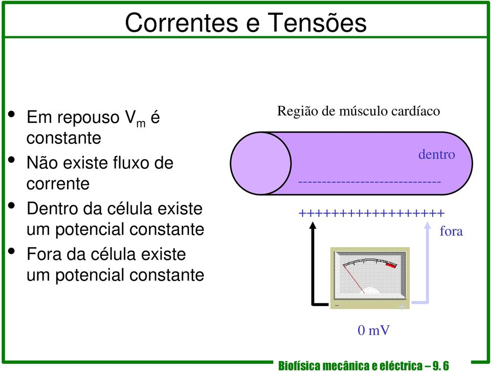 potencial constante Região de músculo cardíaco dentro