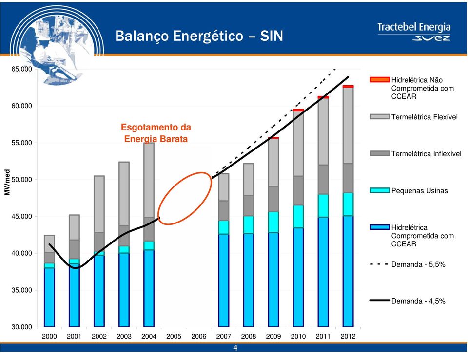 Termelétrica Inflexível MWmed 50.000 Pequenas Usinas 45.000 40.