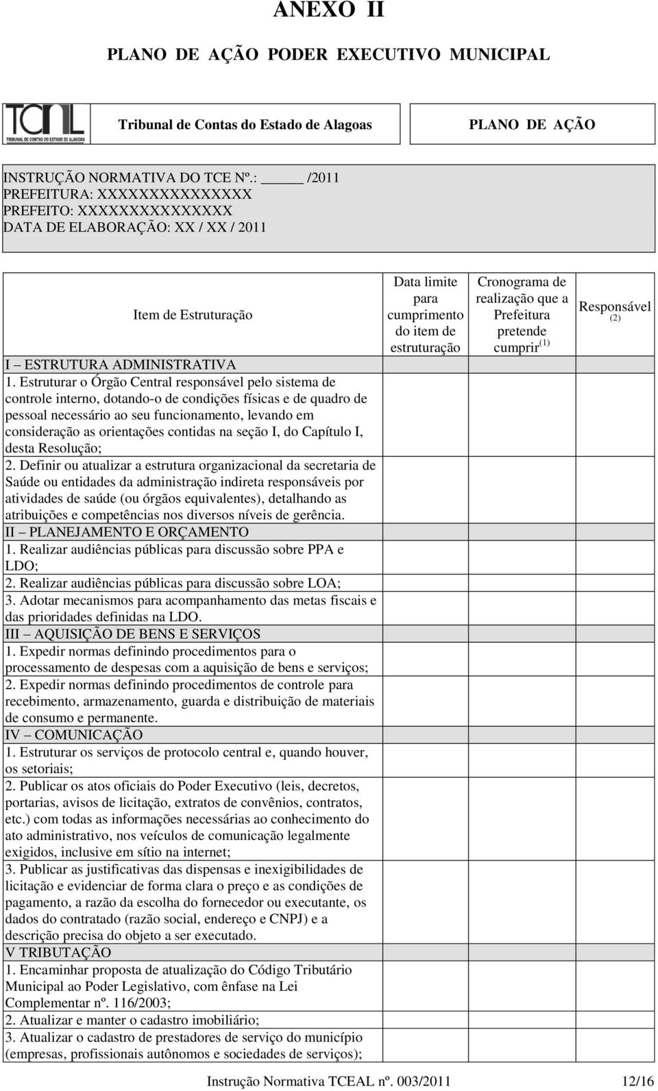 Estruturar o Órgão Central responsável pelo sistema de controle interno, dotando-o de condições físicas e de quadro de pessoal necessário ao seu funcionamento, levando em consideração as orientações