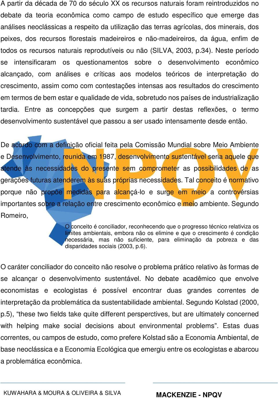 Neste período se intensificaram os questionamentos sobre o desenvolvimento econômico alcançado, com análises e críticas aos modelos teóricos de interpretação do crescimento, assim como com