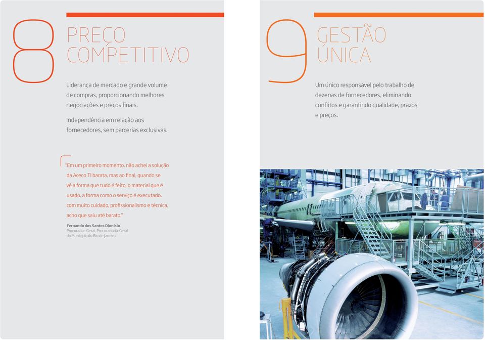 GESTÃO 9ÚNICA Um único responsável pelo trabalho de dezenas de fornecedores, eliminando conflitos e garantindo qualidade, prazos e preços.