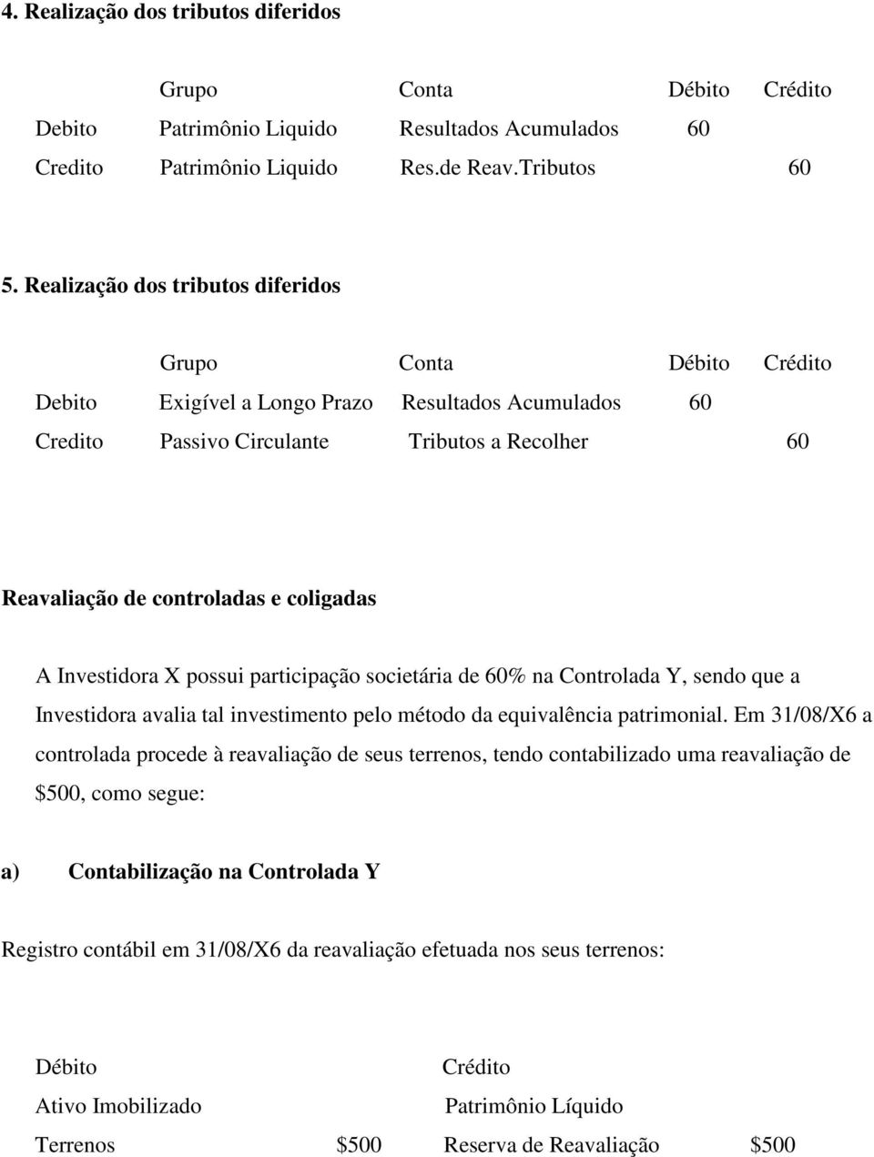 coligadas A Investidora X possui participação societária de 60% na Controlada Y, sendo que a Investidora avalia tal investimento pelo método da equivalência patrimonial.