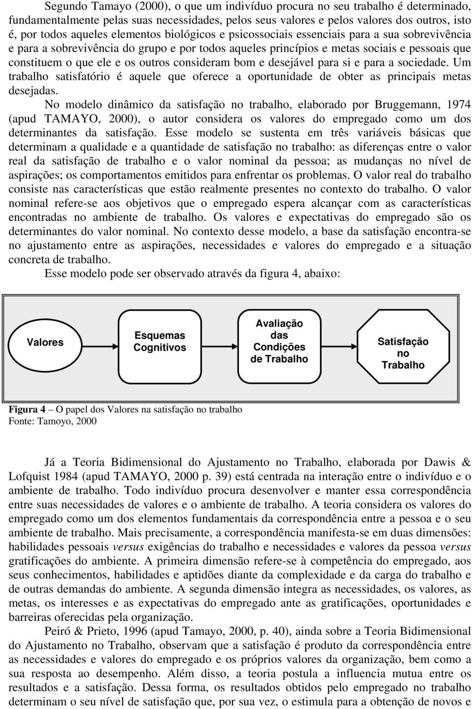 consideram bom e desejável para si e para a sociedade. Um trabalho satisfatório é aquele que oferece a oportunidade de obter as principais metas desejadas.