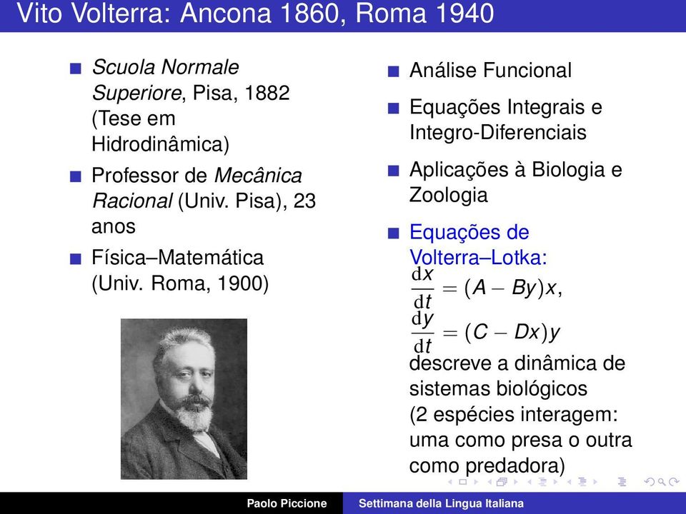 Roma, 1900) Análise Funcional Equações Integrais e Integro-Diferenciais Aplicações à Biologia e Zoologia